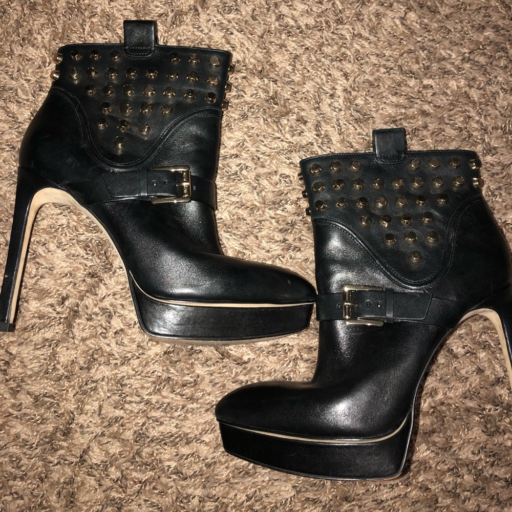 Black leather MK booties